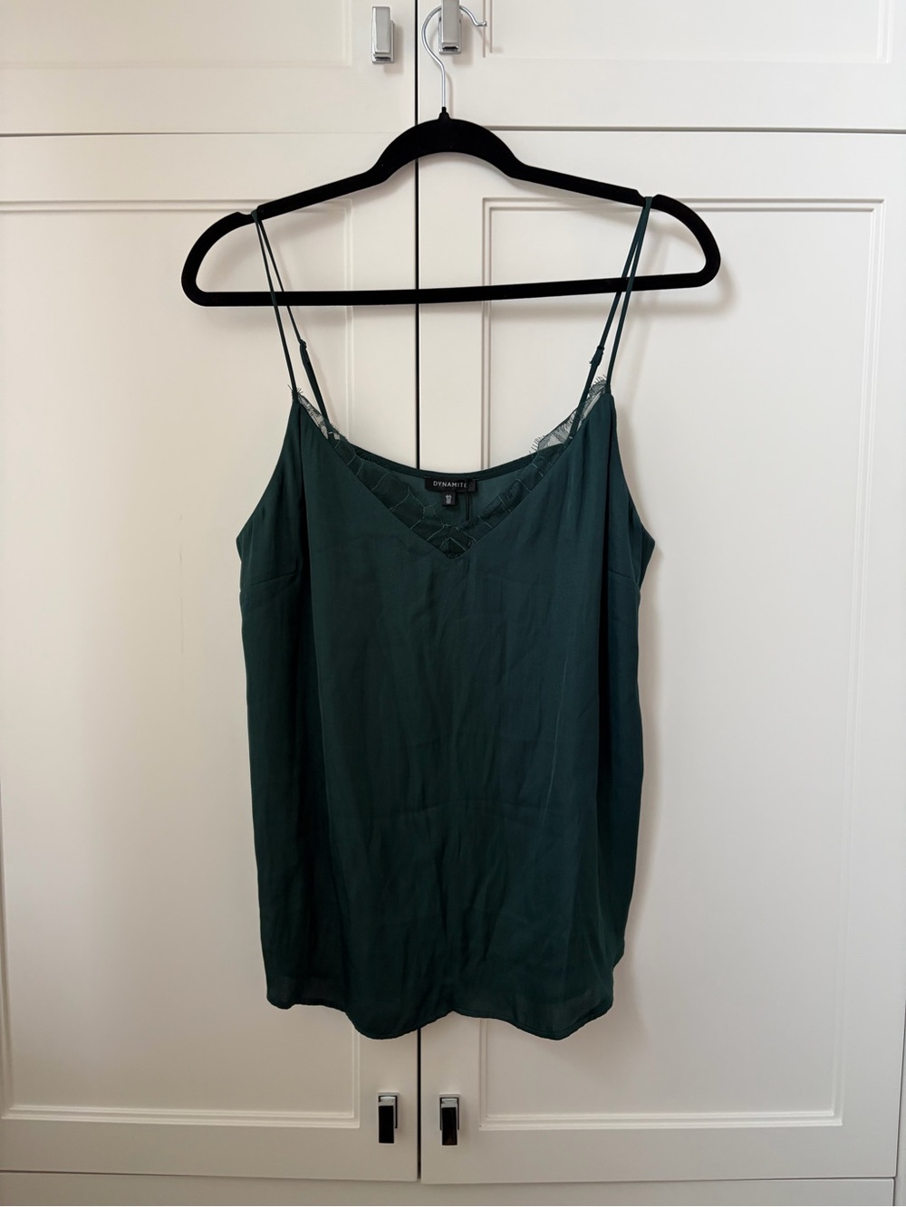 Dynamite Dark Green Lace-Trim Camisole